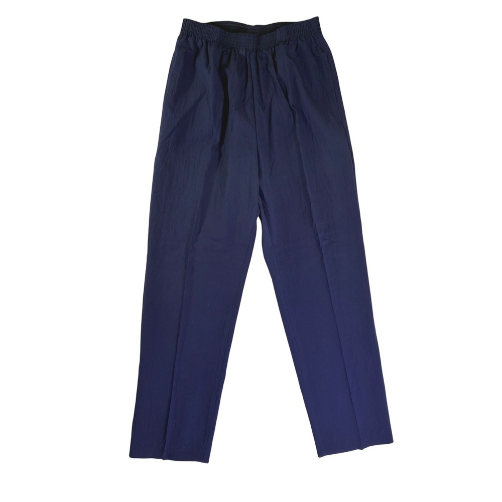 Regal Navy Blue Elastic Waist Straight Leg Pull On Trousers Pants Size 10